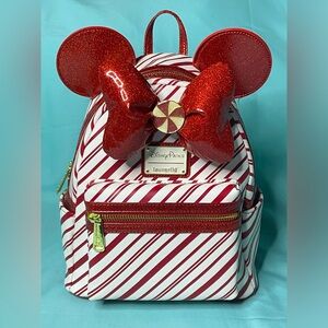 Disney Parks x Loungefly Peppermint Twist Minnie Mouse Backpack